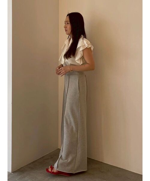 LAGUNAMOON（ラグナムーン）の「ZIPスウェットワイドフレアパンツ（スウェットパンツ・レディース・チャコールグレー/ライトグレー・SMALL/MEDIUM）」の10枚目の写真