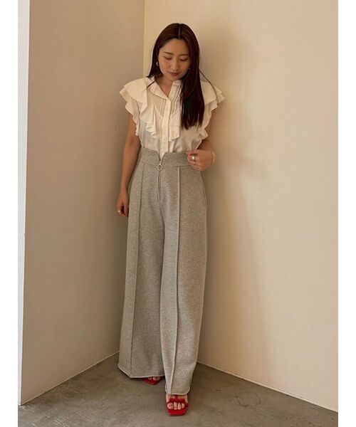 LAGUNAMOON（ラグナムーン）の「ZIPスウェットワイドフレアパンツ（スウェットパンツ・レディース・チャコールグレー/ライトグレー・SMALL/MEDIUM）」の11枚目の写真