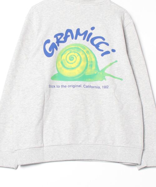 Gramicci(グラミチ)の「SNAIL HOODED SWATSHIRT|スネイルフーデッドスウェットシャツ(パーカー・メンズ・ネイビー/チャコール/レモンイエロー/ヘザーグレー・XL/L/M/S/XXL)」の8枚目の写真