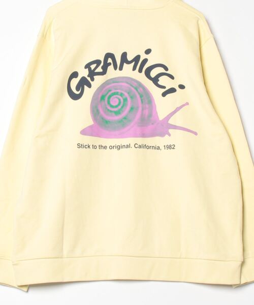 Gramicci(グラミチ)の「SNAIL HOODED SWATSHIRT|スネイルフーデッドスウェットシャツ(パーカー・メンズ・ネイビー/チャコール/レモンイエロー/ヘザーグレー・XL/L/M/S/XXL)」の9枚目の写真