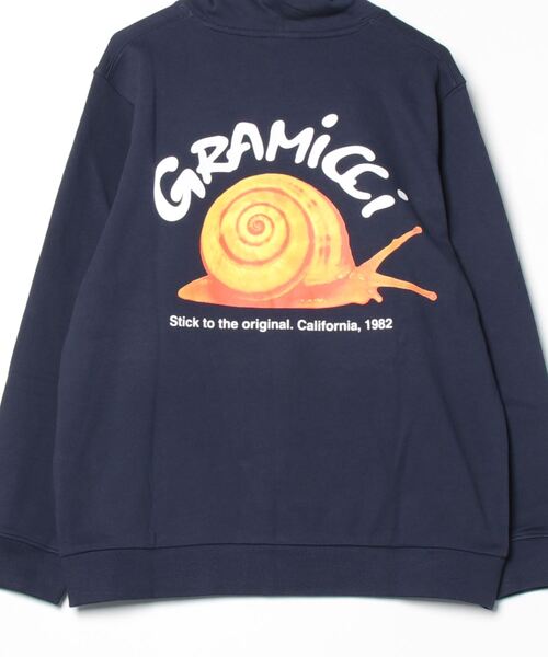 Gramicci(グラミチ)の「SNAIL HOODED SWATSHIRT|スネイルフーデッドスウェットシャツ(パーカー・メンズ・ネイビー/チャコール/レモンイエロー/ヘザーグレー・XL/L/M/S/XXL)」の10枚目の写真