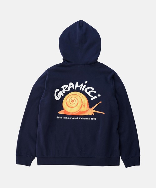 Gramicci(グラミチ)の「SNAIL HOODED SWATSHIRT|スネイルフーデッドスウェットシャツ(パーカー・メンズ・ネイビー/チャコール/レモンイエロー/ヘザーグレー・XL/L/M/S/XXL)」の17枚目の写真
