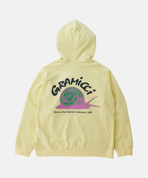 Gramicci(グラミチ)の「SNAIL HOODED SWATSHIRT|スネイルフーデッドスウェットシャツ(パーカー・メンズ・ネイビー/チャコール/レモンイエロー/ヘザーグレー・XL/L/M/S/XXL)」の19枚目の写真