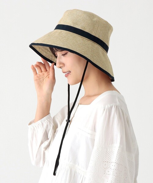 Afternoon Tea(アフタヌーンティー)の「ギマツバ広UVハット(ハット・レディース・ライトブラウン/アイボリー/グレー・ONE SIZE)」の2枚目の写真