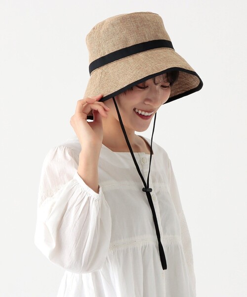 Afternoon Tea(アフタヌーンティー)の「ギマツバ広UVハット(ハット・レディース・ライトブラウン/アイボリー/グレー・ONE SIZE)」の1枚目の写真