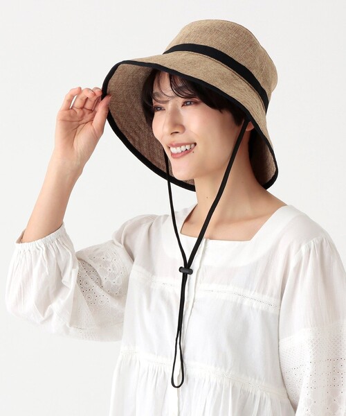 Afternoon Tea(アフタヌーンティー)の「ギマツバ広UVハット(ハット・レディース・ライトブラウン/アイボリー/グレー・ONE SIZE)」の19枚目の写真