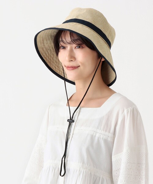 Afternoon Tea(アフタヌーンティー)の「ギマツバ広UVハット(ハット・レディース・ライトブラウン/アイボリー/グレー・ONE SIZE)」の9枚目の写真