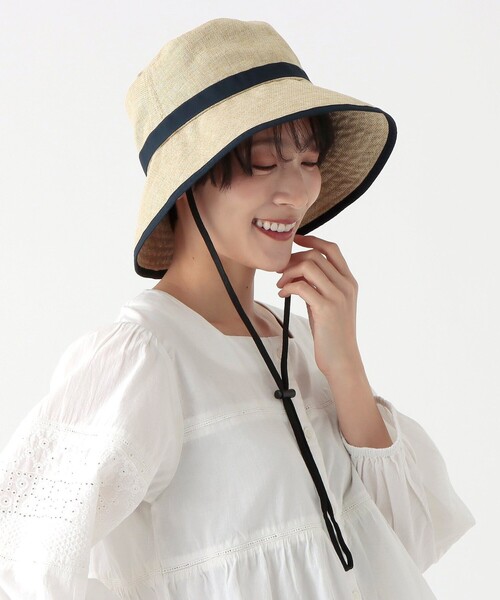 Afternoon Tea(アフタヌーンティー)の「ギマツバ広UVハット(ハット・レディース・ライトブラウン/アイボリー/グレー・ONE SIZE)」の10枚目の写真