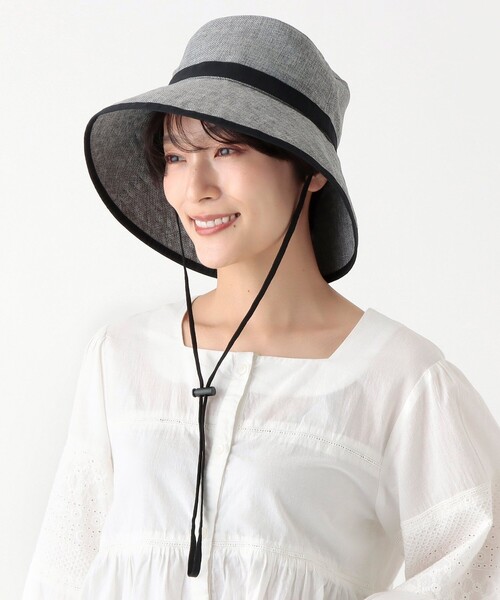 Afternoon Tea(アフタヌーンティー)の「ギマツバ広UVハット(ハット・レディース・ライトブラウン/アイボリー/グレー・ONE SIZE)」の14枚目の写真