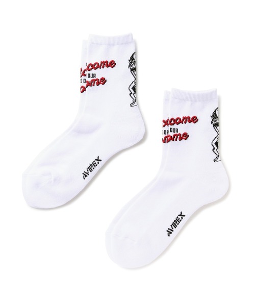 AVIREX（アヴィレックス）の「《直営店限定》PIN UP GIRL "CHEERLEADER" SOX / ピンナップガール チアリーダー 靴下 / AVIREX / アヴィレックス（ソックス/靴下・メンズ・ホワイト/ブラック・FREE）」の2枚目の写真