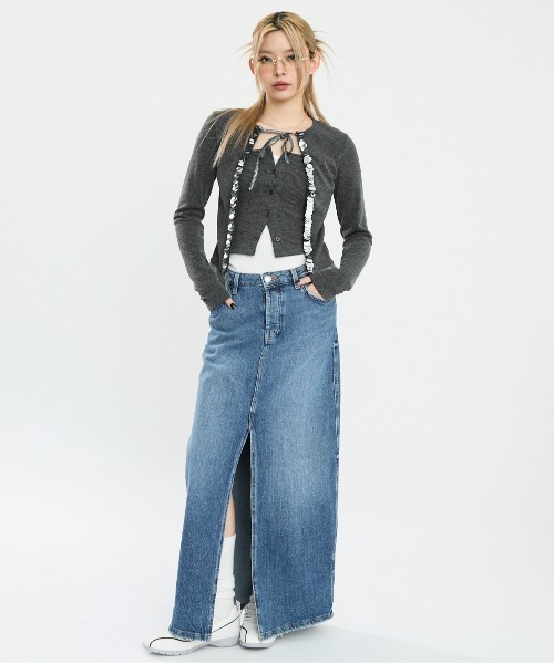 Clum(クルム)の「スパンコールレイヤードトップス(Tシャツ/カットソー・レディース・グレー・SMALL/MEDIUM)」の6枚目の写真