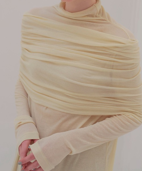 DRESSLAVE(ドレスレイブ)の「sheer high twist tunic dress(シアー強撚チュニックワンピース)(Tシャツ/カットソー・レディース・オフホワイト/ブルー・38)」の3枚目の写真