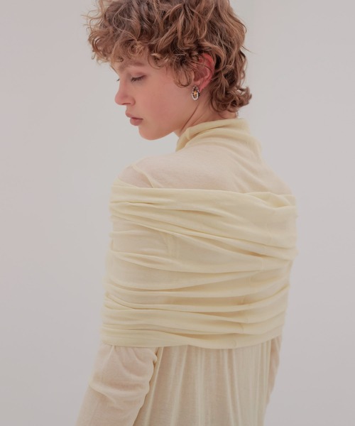 DRESSLAVE(ドレスレイブ)の「sheer high twist tunic dress(シアー強撚チュニックワンピース)(Tシャツ/カットソー・レディース・オフホワイト/ブルー・38)」の5枚目の写真
