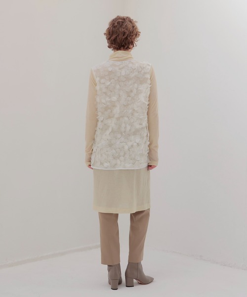 DRESSLAVE(ドレスレイブ)の「sheer high twist tunic dress(シアー強撚チュニックワンピース)(Tシャツ/カットソー・レディース・オフホワイト/ブルー・38)」の8枚目の写真