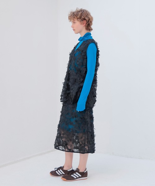 DRESSLAVE(ドレスレイブ)の「sheer high twist tunic dress(シアー強撚チュニックワンピース)(Tシャツ/カットソー・レディース・オフホワイト/ブルー・38)」の13枚目の写真