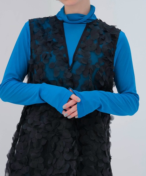 DRESSLAVE(ドレスレイブ)の「sheer high twist tunic dress(シアー強撚チュニックワンピース)(Tシャツ/カットソー・レディース・オフホワイト/ブルー・38)」の15枚目の写真