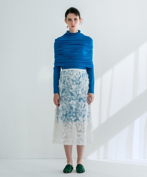 DRESSLAVE(ドレスレイブ)の「sheer high twist tunic dress(シアー強撚チュニックワンピース)(Tシャツ/カットソー・レディース・オフホワイト/ブルー・38)」の20枚目の写真