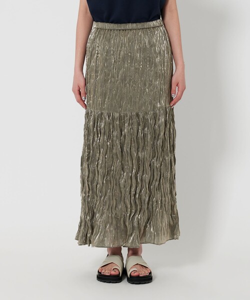 BEAUTY&YOUTH UNITED ARROWS（ビューティーアンドユースユナイテッドアローズ）の「シャイニー ティアード ロングスカート（スカート・レディース・オリーブ/ブラック/オフホワイト・M/S）」の11枚目の写真