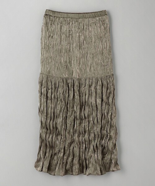 BEAUTY&YOUTH UNITED ARROWS（ビューティーアンドユースユナイテッドアローズ）の「シャイニー ティアード ロングスカート（スカート・レディース・オリーブ/ブラック/オフホワイト・M/S）」の14枚目の写真