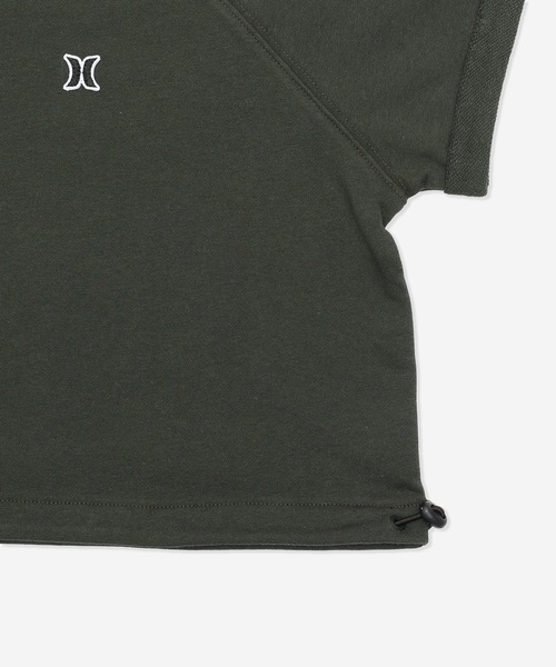 tシャツ 「Hurley/ハーレー」レディーススウェットショートトップス　ヨガ　フィッットネス　TERRY ICON DRAW CORD TOPS レ Hurley/ハーレー】レディーススウェットショートトップス ヨガ