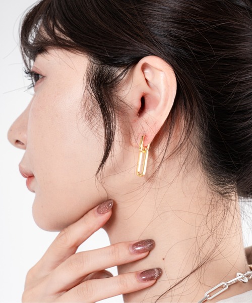 JENNYBIRD(ジェニーバード)の「【JENNY BIRD/ジェニーバード】フープピアス 2WAY TEENI DETACHABLE LINK EARRINGS(ピアス(両耳用)・レディース・シルバー×ゴールド/ゴールド・FREE)」の13枚目の写真