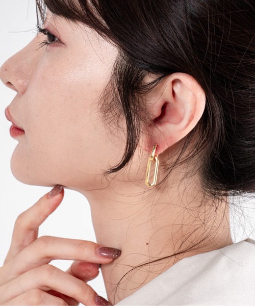 JENNYBIRD(ジェニーバード)の「【JENNY BIRD/ジェニーバード】フープピアス 2WAY TEENI DETACHABLE LINK EARRINGS(ピアス(両耳用)・レディース・シルバー×ゴールド/ゴールド・FREE)」の14枚目の写真
