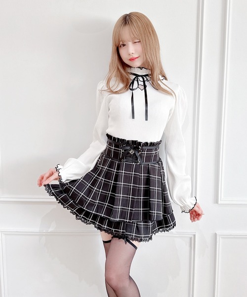 MA*RS（アメーバーマーズ）の「フロントスピンドルスカパン（スカート・レディース・ブラック×ホワイト/ブラック/グレー/ピンク/ブラック×ブラック/チャコールグレー・FREE）」の20枚目の写真