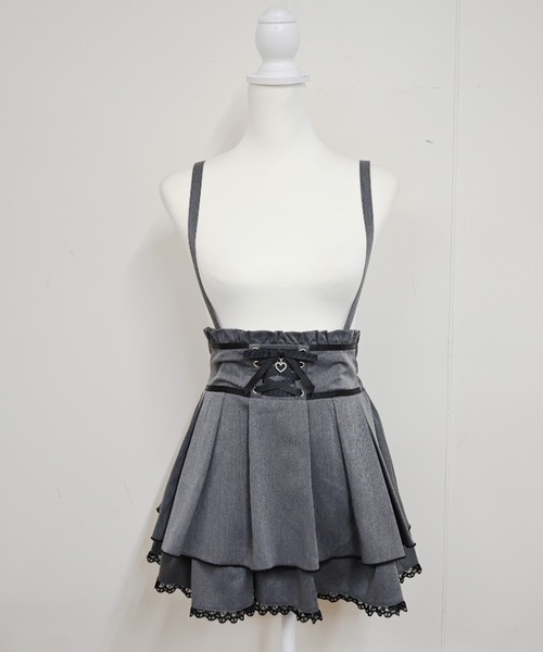 MA*RS（アメーバーマーズ）の「フロントスピンドルスカパン（スカート・レディース・ブラック×ホワイト/ブラック/グレー/ピンク/ブラック×ブラック/チャコールグレー・FREE）」の7枚目の写真