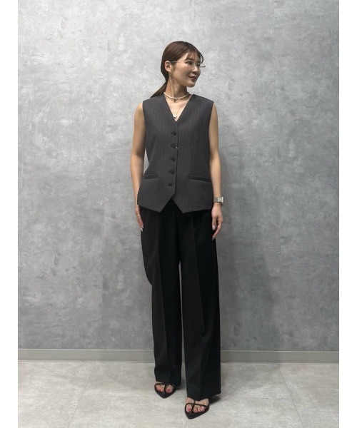 新品タグ付　クールドライ金釦ニットベスト　黒　Mila Owen セットアップ対応】クールドライ金釦ニットベスト(ベスト