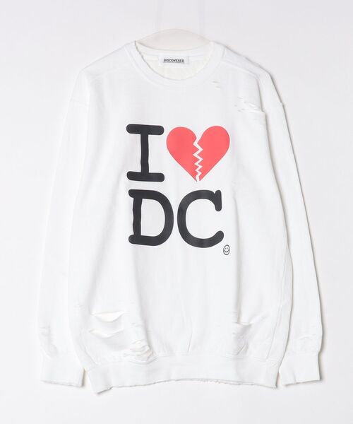 DISCOVERED(ディスカバード)の「DISCOVERED I BROKEN HEART DAMAGE SWEAT(スウェット・メンズ・ホワイト/ブラック・1/3)」の2枚目の写真