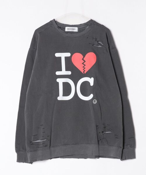DISCOVERED(ディスカバード)の「DISCOVERED I BROKEN HEART DAMAGE SWEAT(スウェット・メンズ・ホワイト/ブラック・1/3)」の1枚目の写真