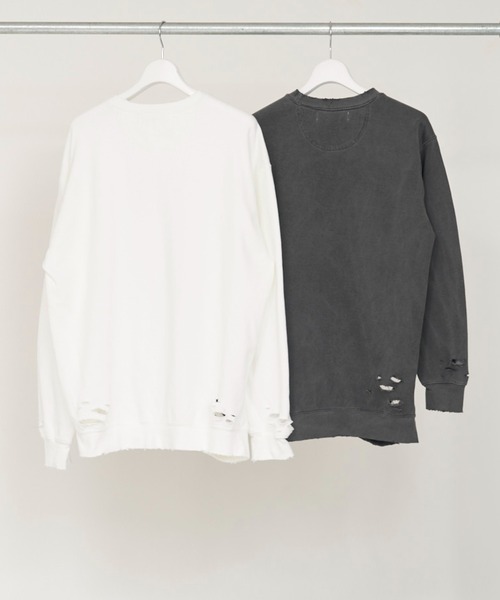 DISCOVERED(ディスカバード)の「DISCOVERED I BROKEN HEART DAMAGE SWEAT(スウェット・メンズ・ホワイト/ブラック・1/3)」の4枚目の写真