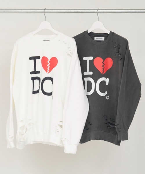 DISCOVERED(ディスカバード)の「DISCOVERED I BROKEN HEART DAMAGE SWEAT(スウェット・メンズ・ホワイト/ブラック・1/3)」の3枚目の写真
