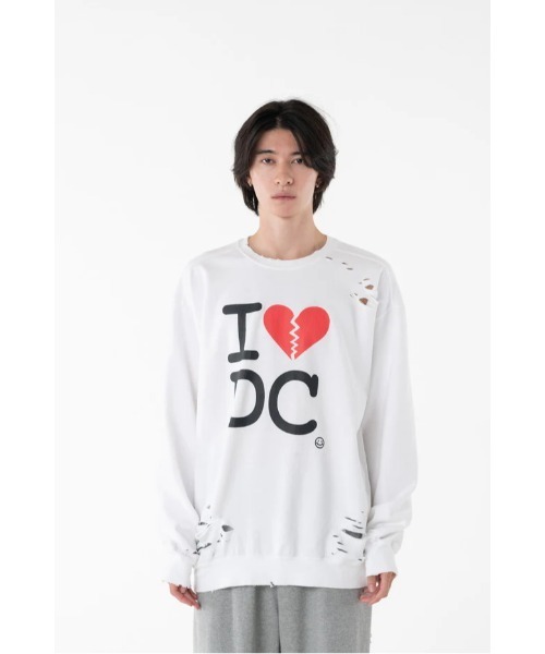 DISCOVERED(ディスカバード)の「DISCOVERED I BROKEN HEART DAMAGE SWEAT(スウェット・メンズ・ホワイト/ブラック・1/3)」の5枚目の写真