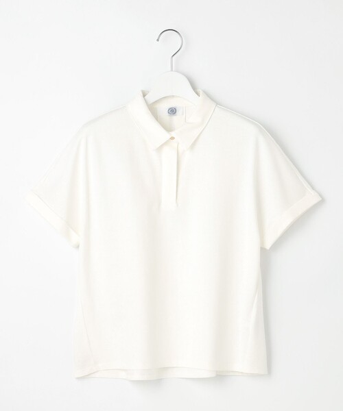 J.PRESS（ジェイプレス）の「【洗える】コットンリネンジャージー ポロ カットソー（Tシャツ/カットソー・レディース・ベージュ系/ホワイト系/ネイビー系・T13/T15）」の12枚目の写真