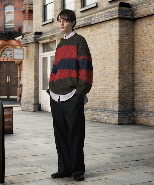 ストレイタムWジャガードウォッシャブルシャギーニット【ENDER