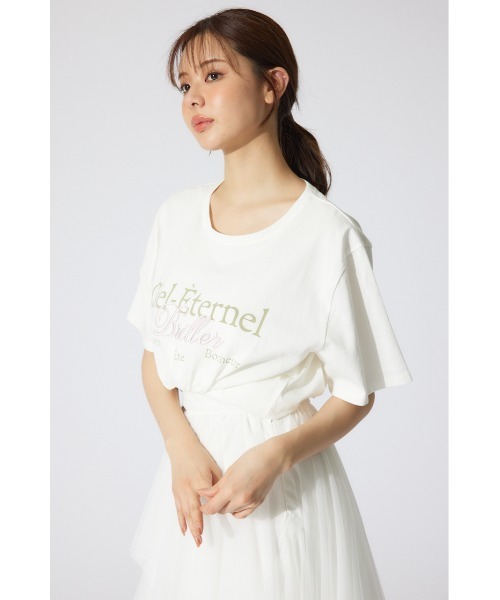 rienda（リエンダ）の「ビッグロゴティーシャツ 夏服 半袖（シャツ/ブラウス・レディース・ホワイト/ピンク/ライトブラック・FREE）」の6枚目の写真