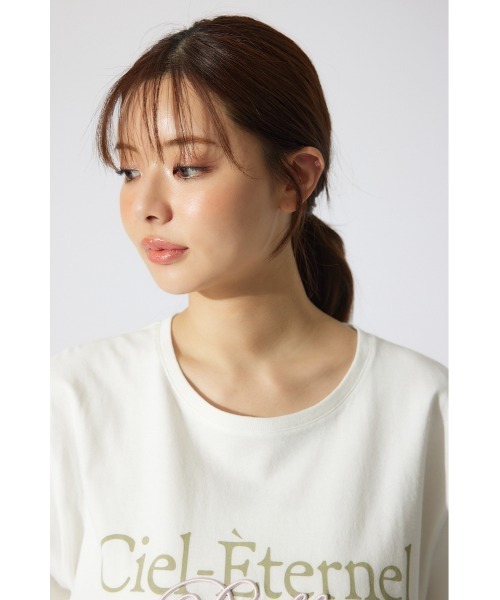 rienda（リエンダ）の「ビッグロゴティーシャツ 夏服 半袖（シャツ/ブラウス・レディース・ホワイト/ピンク/ライトブラック・FREE）」の12枚目の写真