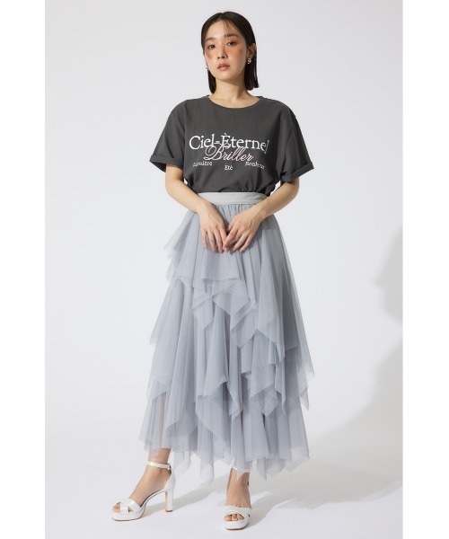 rienda（リエンダ）の「ビッグロゴティーシャツ 夏服 半袖（シャツ/ブラウス・レディース・ホワイト/ピンク/ライトブラック・FREE）」の19枚目の写真