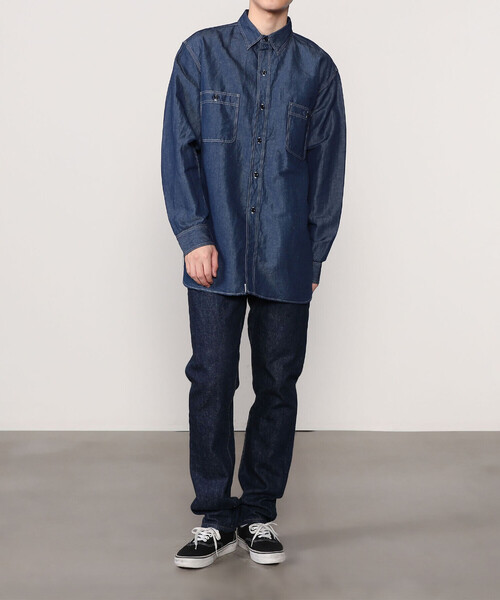 セール】orSlow | コットンリネンダンガリー ワークシャツ MEN
