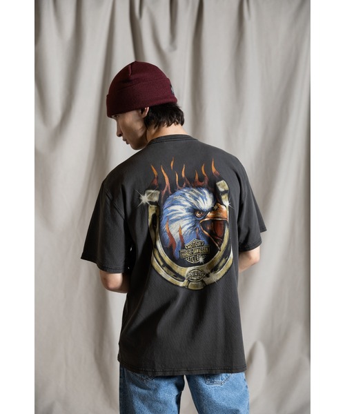 ◆Dickies◆ カーボーイスクリプト Tシャツ/２カラー Dickies(R) x H-D(R)ヘビーウェイトフレーミングイーグルTシャツ