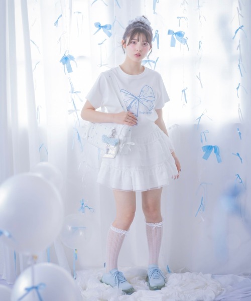 repipi armario(レピピ アルマリオ)の「【girly line】iDOLフリルスカート(スカート・キッズ・ホワイト/ブラック・SMALL/LARGE/MEDIUM)」の5枚目の写真