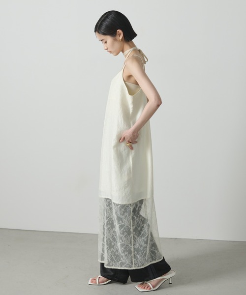 AIC.(エーアイシー)の「レースコンビネーションワッシャーロングワンピース(ワンピース・レディース・アイボリー/ブラック・FREE)」の7枚目の写真