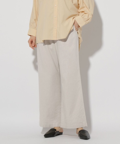 Elura（エルーラ）の「リネンブレンドやわらかパンツ＜低身長サイズあり＞/292520（その他パンツ・レディース・ネイビー/カーキ/ブラウン系その他/ライトベージュ・MEDIUM/LARGE/FREE(S)/X-LARGE）」の3枚目の写真