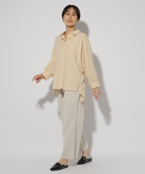 Elura（エルーラ）の「リネンブレンドやわらかパンツ＜低身長サイズあり＞/292520（その他パンツ・レディース・ネイビー/カーキ/ブラウン系その他/ライトベージュ・MEDIUM/LARGE/FREE(S)/X-LARGE）」の9枚目の写真