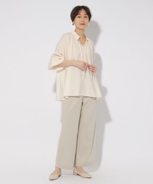 Elura（エルーラ）の「リネンブレンドやわらかパンツ＜低身長サイズあり＞/292520（その他パンツ・レディース・ネイビー/カーキ/ブラウン系その他/ライトベージュ・MEDIUM/LARGE/FREE(S)/X-LARGE）」の8枚目の写真