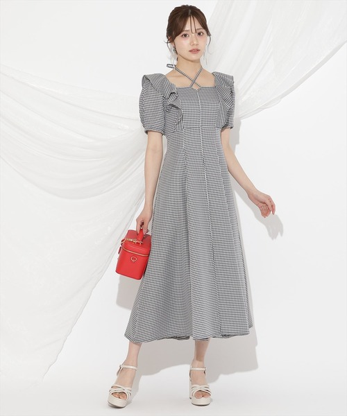 ウィルセレクション WILLSELECTION ワンピース（未使用） セール】クロスネックラッフルフリルワンピース（ワンピース