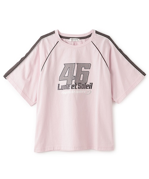 pom ponette junior（ポンポネットジュニア）の「ナンバリングロゴTシャツ（Tシャツ/カットソー・キッズ・ホワイト/ブルーグレー/ライトピンク・L:160cm/S:140cm/M:150cm/LL(165cm)）」の14枚目の写真