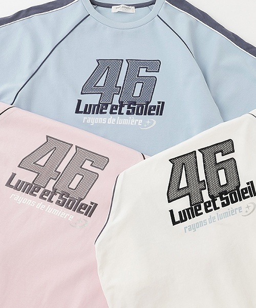 pom ponette junior（ポンポネットジュニア）の「ナンバリングロゴTシャツ（Tシャツ/カットソー・キッズ・ホワイト/ブルーグレー/ライトピンク・L:160cm/S:140cm/M:150cm/LL(165cm)）」の18枚目の写真