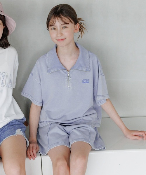 GLOBAL WORK(グローバルワーク)の「ピグメントセットアップ/326100(つなぎ/オールインワン・キッズ・サックスブルー/チャコール・130cm/140cm/150cm/160cm)」の2枚目の写真